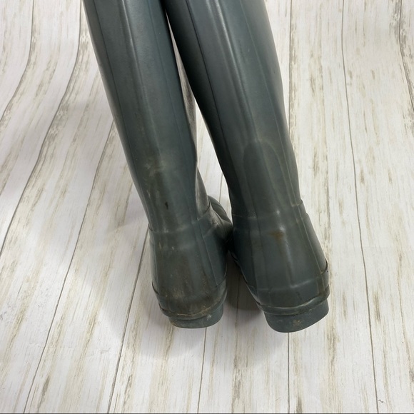Hunter ORG Gray Tall Gloss Waterproof Rain Boots - Picture 9 of 13